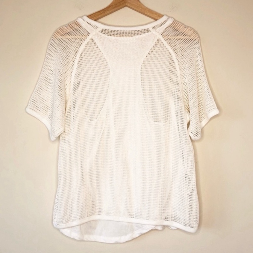 Rag & Bone Double Layer Mesh Tee White Size Large - image 3